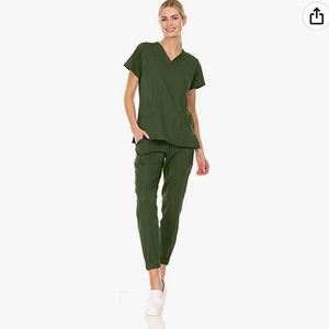 Olive Green Scrub Set